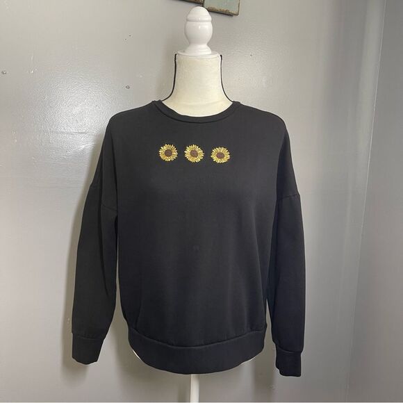 Hot Topic Sunflower Crew Sweatshirt Size Small - Picture 2 of 11
